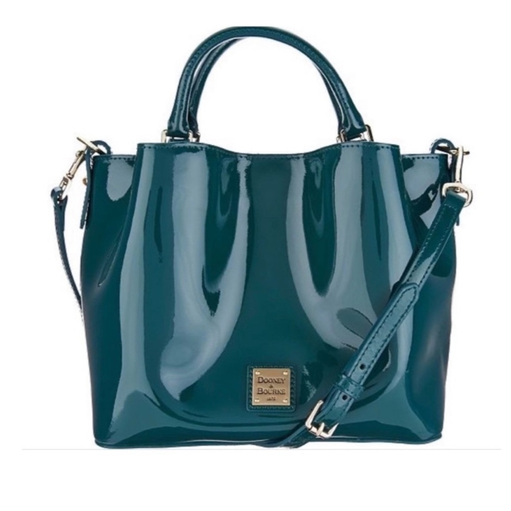 Dooney & Bourke Teal Brenna Small Patent Bag